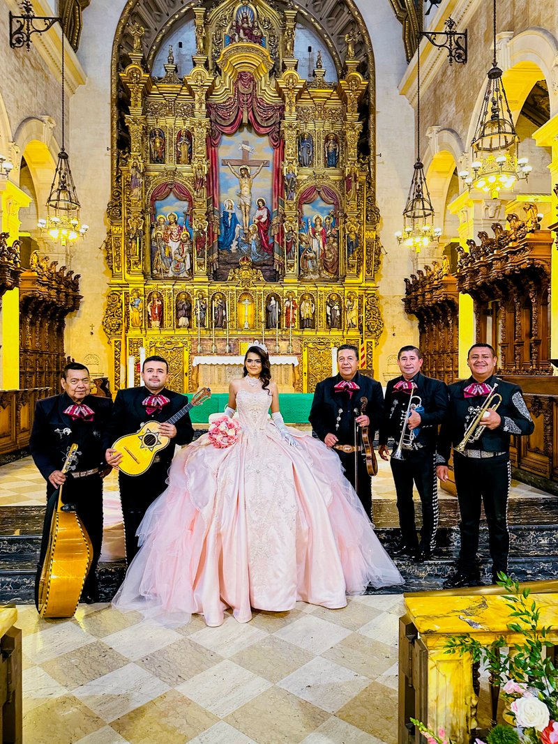 Mariachi Amigos LA quinceañera performance at church — mariachi for quinceañeras Los Angeles